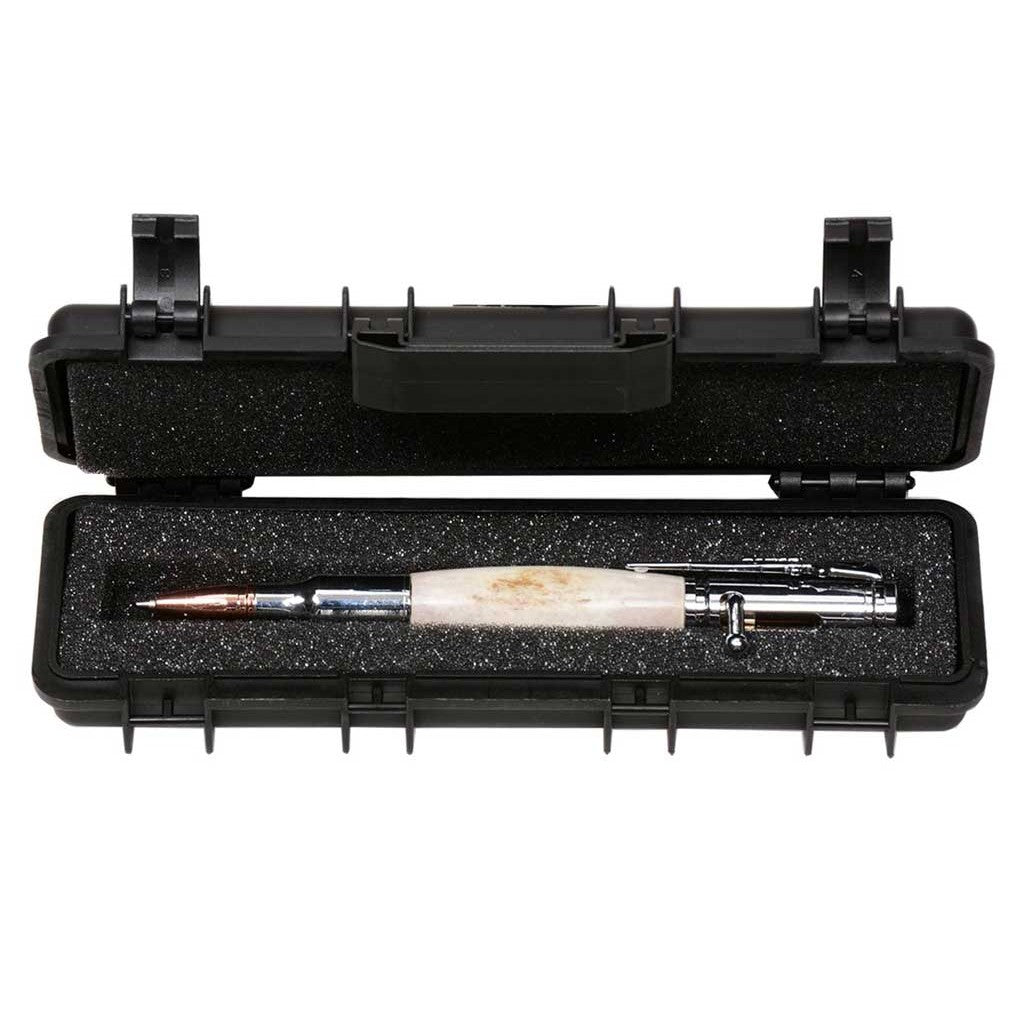 Tactical rifle-style hard case with foam insert for a pen
